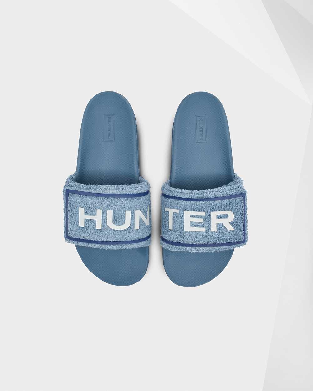 Ciabatte Hunter Original Terry Towelling Logo Adjustable Donna - Blu | 688-180066 IT